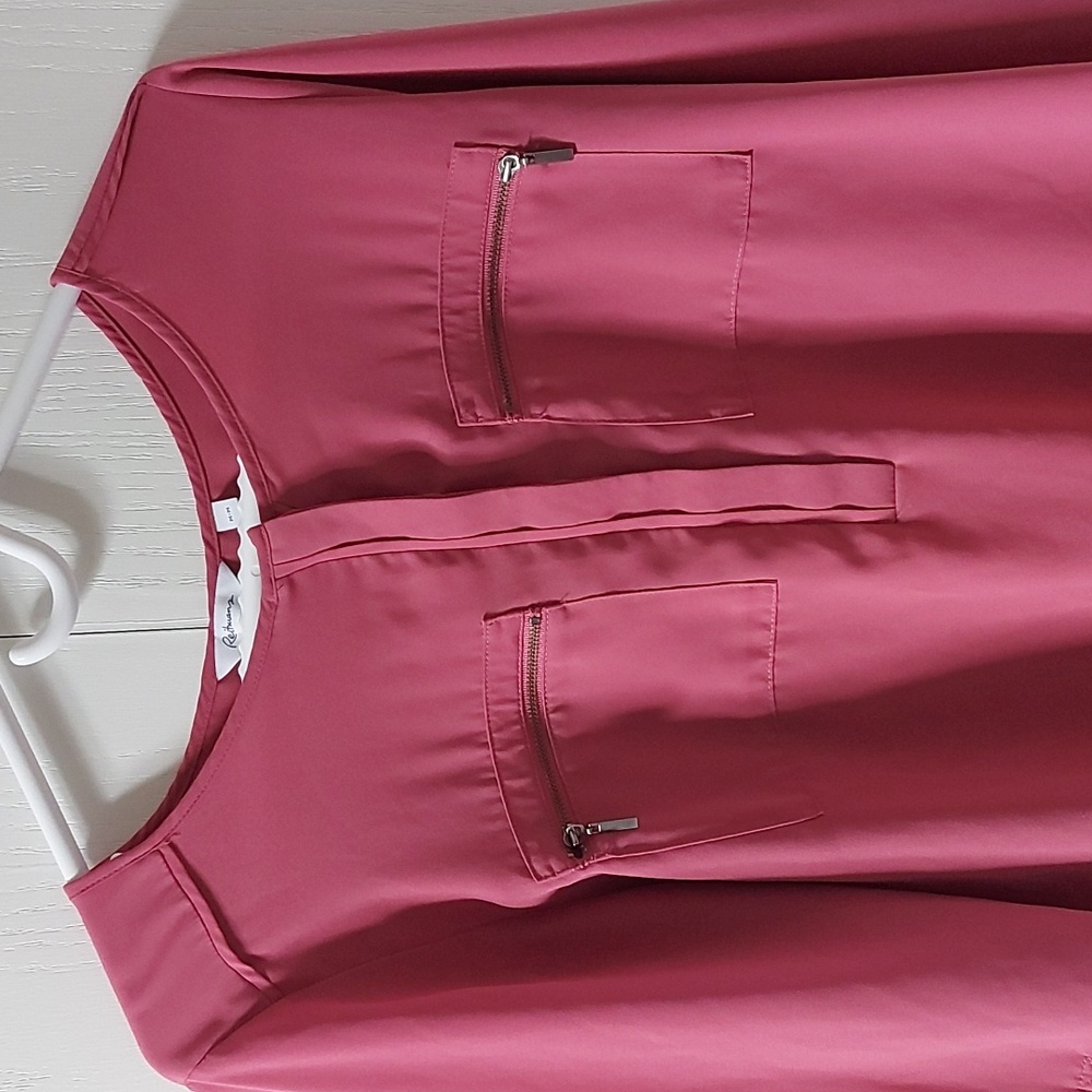 Reitmans Medium Pink Blouse with Zipper Details